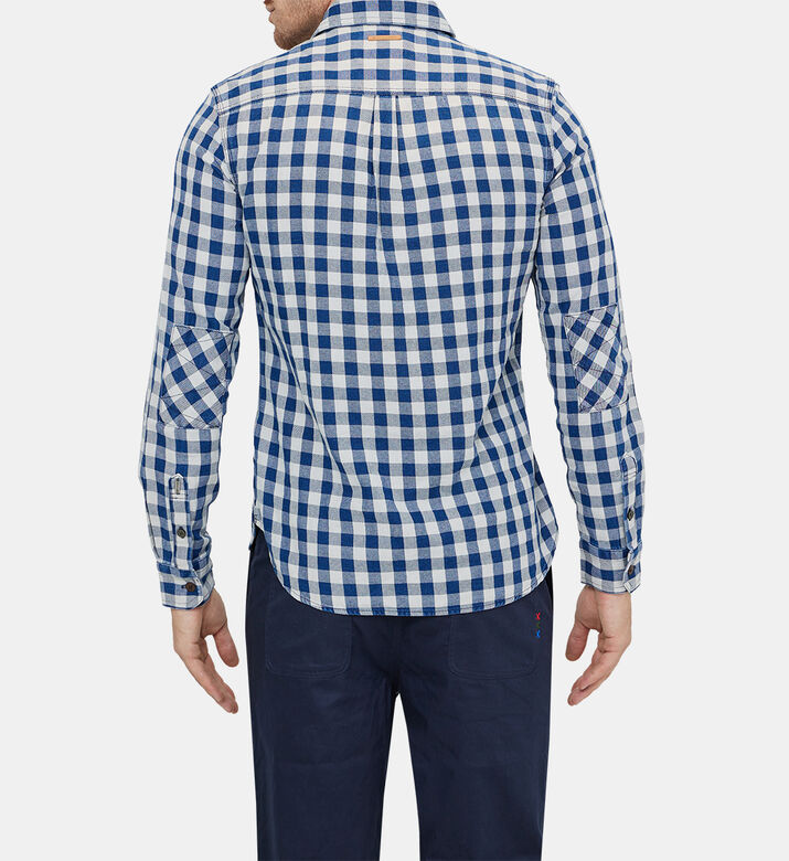 Checked Beaded-pocket Shirt