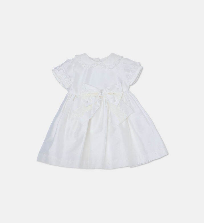 Rhinestones Collared Flared Dress