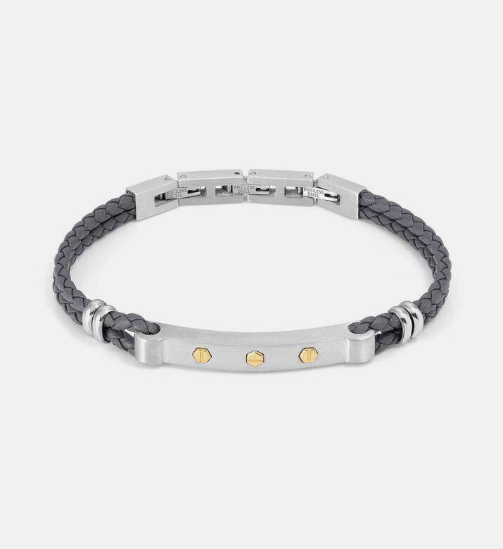 Leather Hexagonal Screws Bracelet