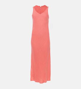 Godalia V-neck Sleeveless Flared Dress, Coral, M-l, Packshot View