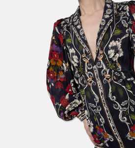 Farm Rio Rococo Floral-print Mini Dress, Model View