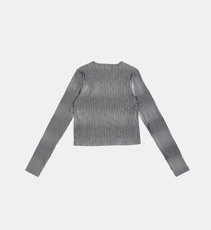 Stripped Assymetric Neck Blouse Stripped Assymetric Neck Blouse