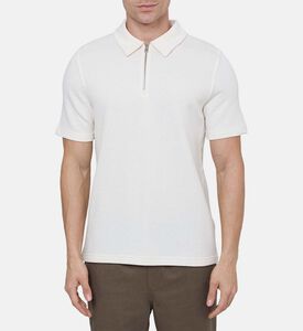 قميص بولو محبوك بسحاب للإغلاق