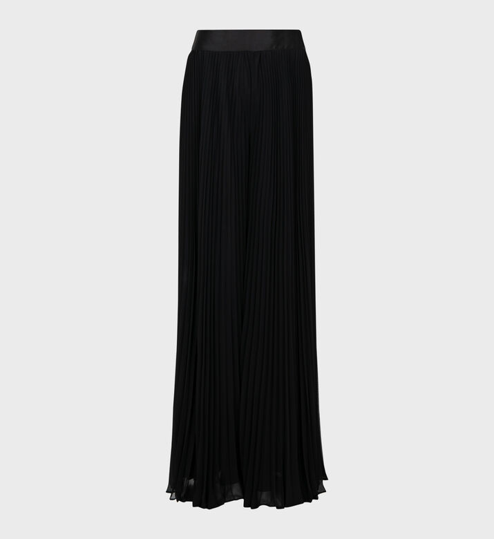 Wide-legged Flared Pleated Pants