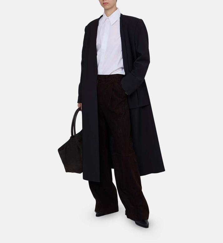 Suede High-waisted Wide-leg Pants Suede High-waisted Wide-leg Pants