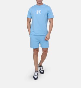 تيشيرت بياقة دائرية وطبعة شعار