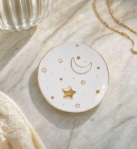 Noorena Moon Gold-accents Trinket Dish, Model View