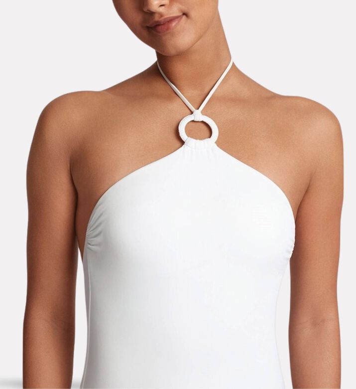 Ralph Lauren Macram&eacute;-ring Halter One-piece Swimsuit, Model View