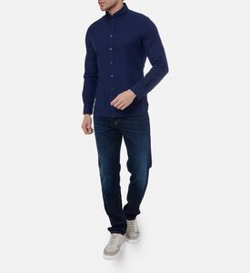 بنطال جينز بقصة عادية وزر إغلاق