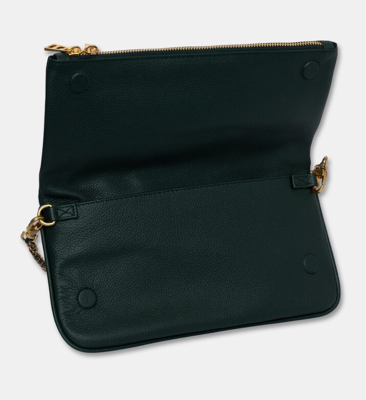 Zadig et Voltaire Rock Grained Leather Clutch, Green, Packshot View