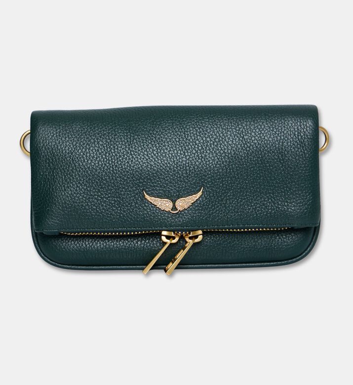 Zadig et Voltaire Embellished Logo-detail Crossbody Flap Bag, Green, Packshot View
