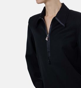 فستان قصير بأكمام طويلة وسحاب للإغلاق