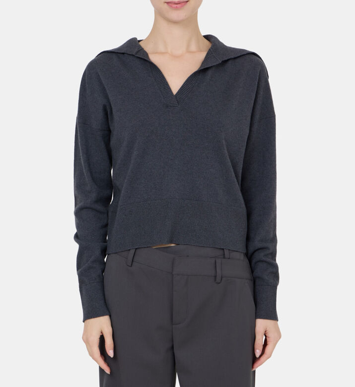 Cashmere Yarn Polo Top