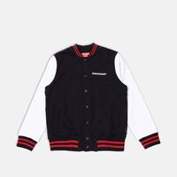 Embroidered Logo Tipped Varsity Jacket