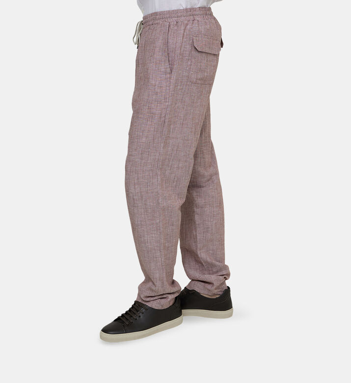 بنطال قطن كتان بخصر مطاطي