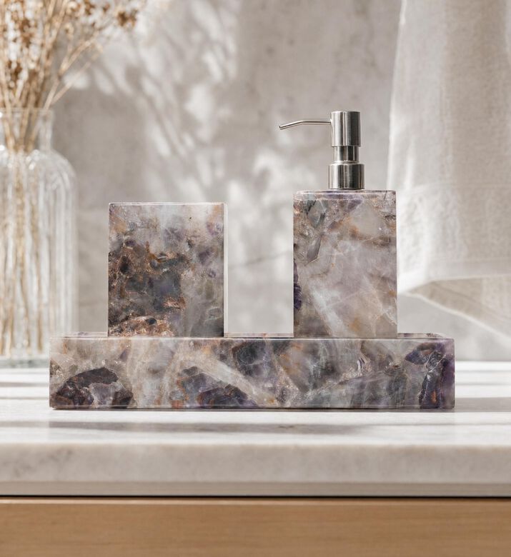 Home Deco and More Amyst Marble 4-piece Bathset, Model View