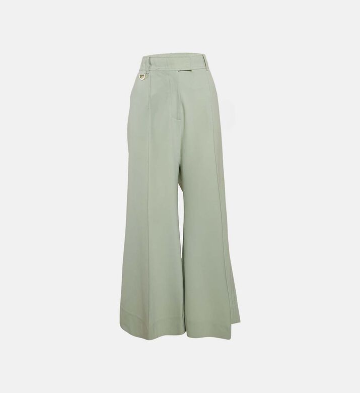 Zimmermann Light Green Wool Blend Wide-leg Trousers Preowned