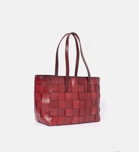 Dragon Diffusion Japan Handwoven Leather Tote Bag, Burgundy, Packshot View