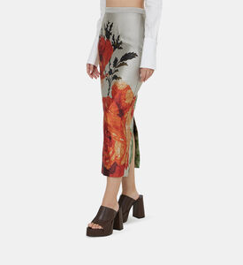 تنورة ميدي ضيقة بطبعة ورود