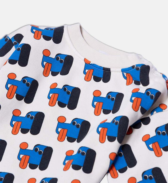 Bobo Choses All-over Dog-print Ribbed Cuffs Sweatshirt, Packshot View Bobo Choses All-over Dog-print Ribbed Cuffs Sweatshirt, Packshot View