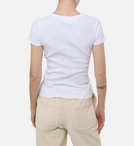 Maison Labiche Folies Rib-knit Scalloped Edges Top, Model View