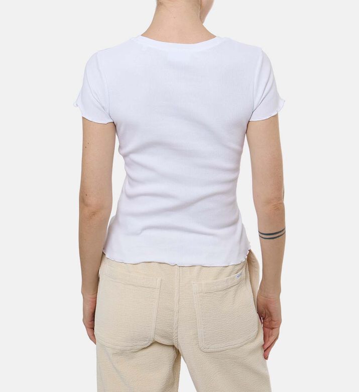 Maison Labiche Folies Rib-knit Scalloped Edges Top, Model View