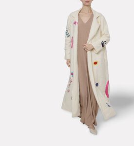 Dalia Al Azem Multi-colored Embroidered Motifs Canvas Abaya, Model View
