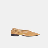 Carre Creased Leather Pumps
