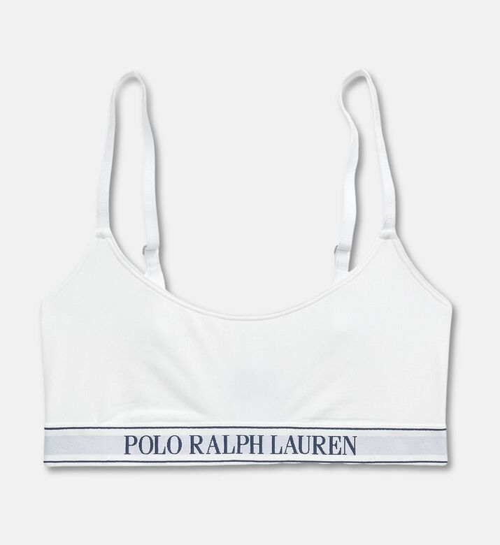 Polo by Ralph Lauren Logo-band Scoop Bralette, White, S, Packshot View