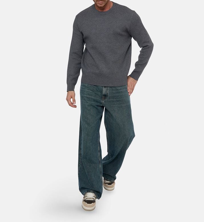 Samsoe Sarico Logo-print Crewneck Long-sleeve Sweater, Model View