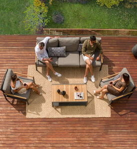 طقم صالون خشب الساج العنبر