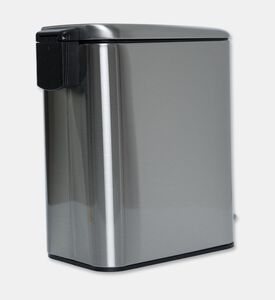 Home Deco and More Soft Close Rectangle Pedal Bin, Silver, Packshot View