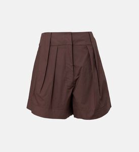 شورت بطيات عالي الخصر