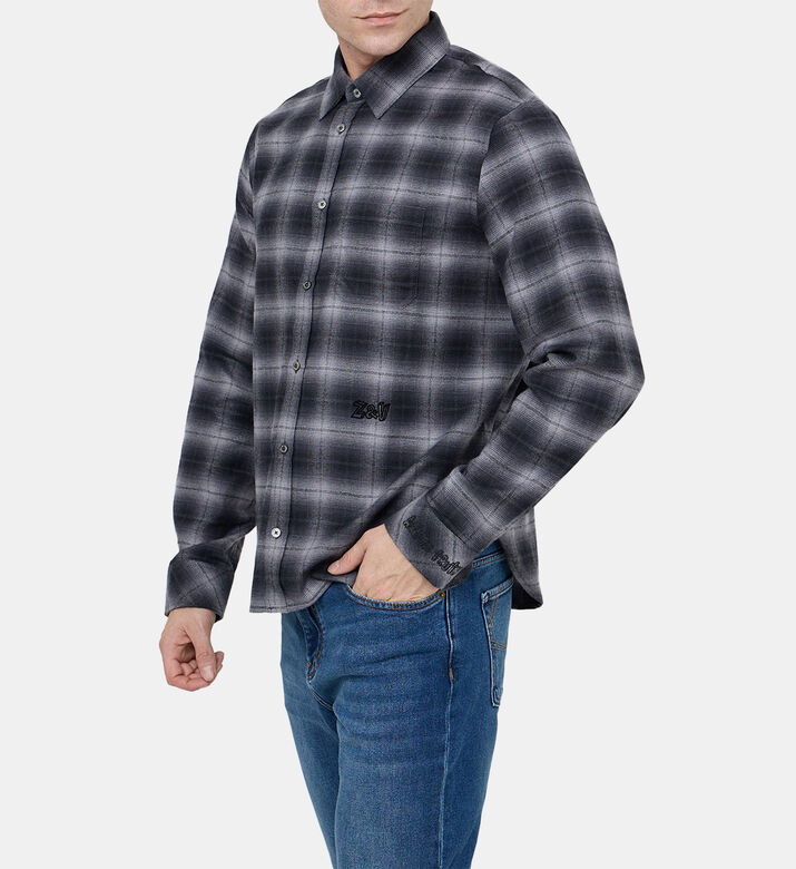 قميص فلانيل ستان بأكمام طويلة