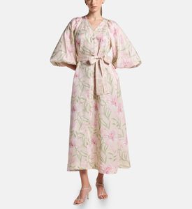 Carter and White Isadora Floral-print Ballon Sleeves Midi Dress, Model View