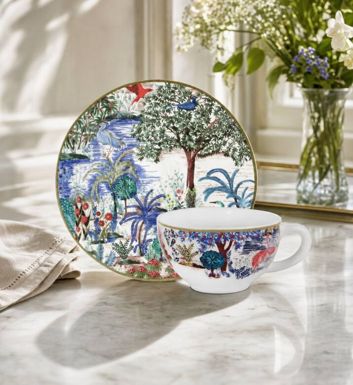 Gien Jardin Du Palais 2-piece Tea Cup And Saucer Set, 16-cl, Model View