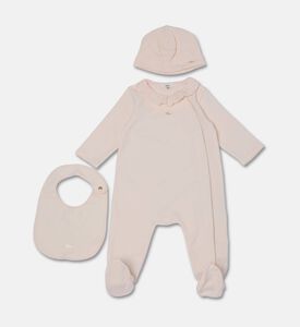 Chloe Logo-print Ruffle-detail Pajama Set, Orange, 9m, Packshot View