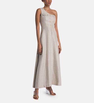 One-shoulder Flared Dress