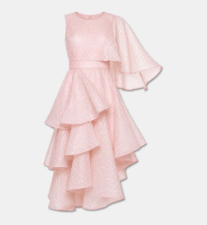 Poca and Poca Asymmetrical Layered Flared Dress, Packshot View