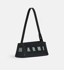 Leather Logo-embroidery Shoulder Bag