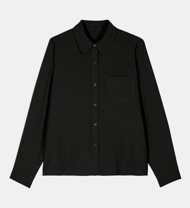 Loose Buttoned Pleated-back Shirt