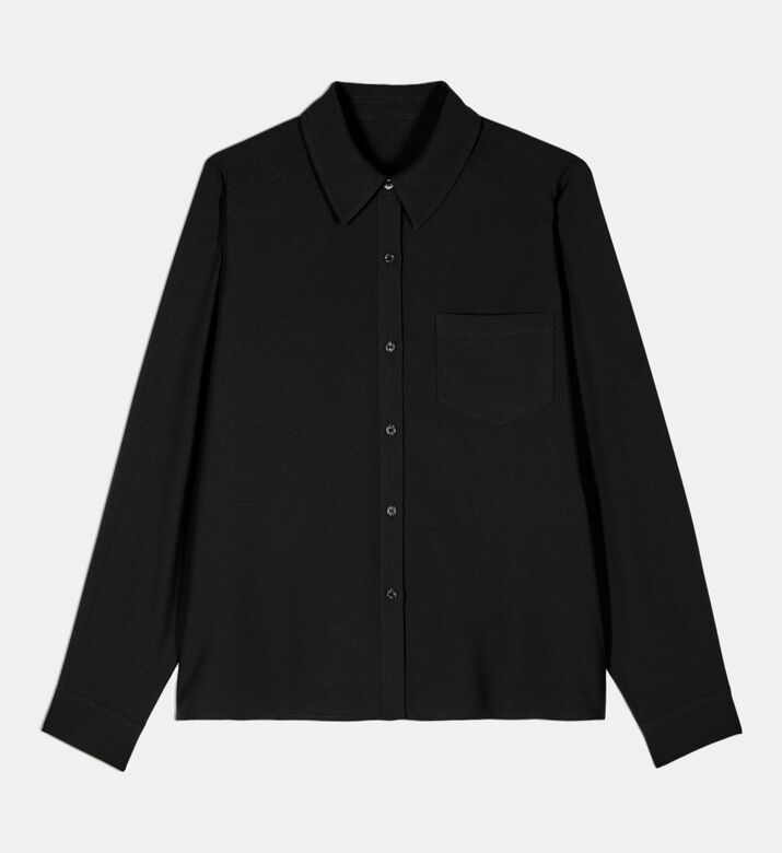 Loose Buttoned Pleated-back Shirt