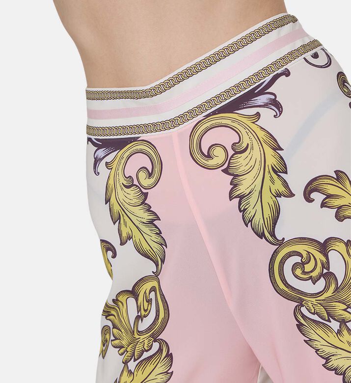 Patterned Wide-leg Trousers