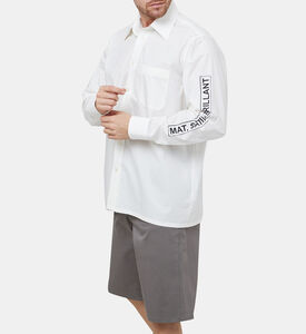 قميص بوبلين قطني بعبارة مطبوعة