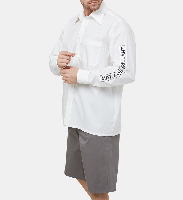 Cotton Slogan-print Poplin Shirt
