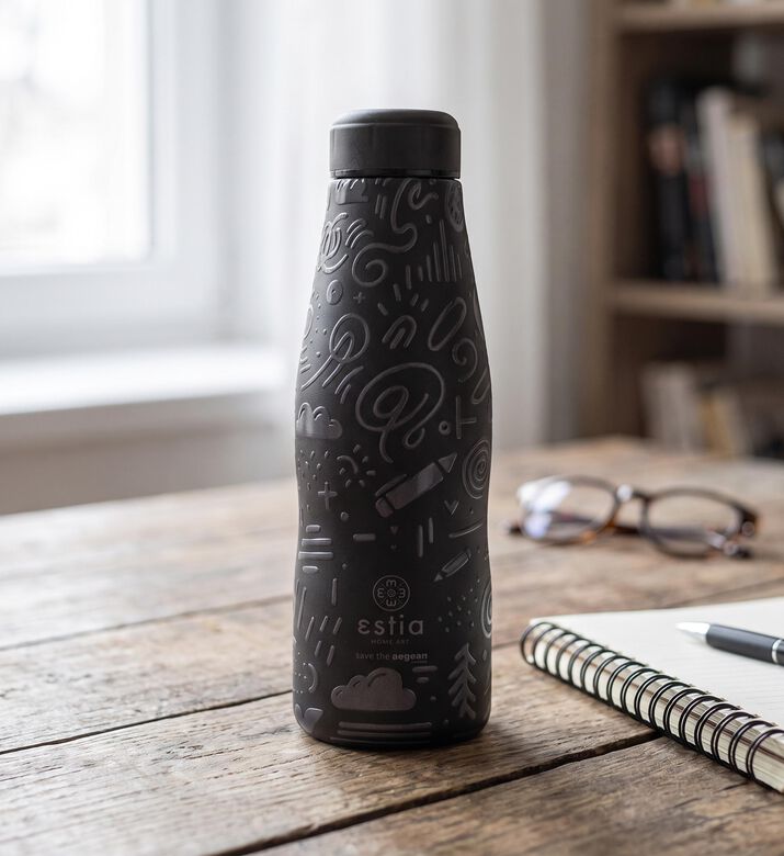 Estia Noir Echo Insulated Travel Flask, Model View