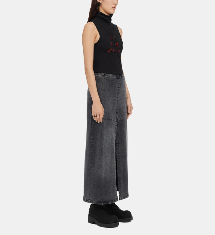 Midi Flared Denim Skirt