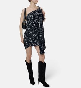 Patou Asymmetrical Polka-dot Print Mini Dress, Model View