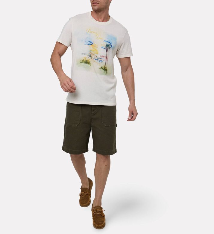 Marant Homme Summer-print Straight-cut T-shirt, Model View