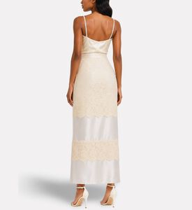 Savanna Lace Organza Pencil Skirt, Off-white, M, Model View